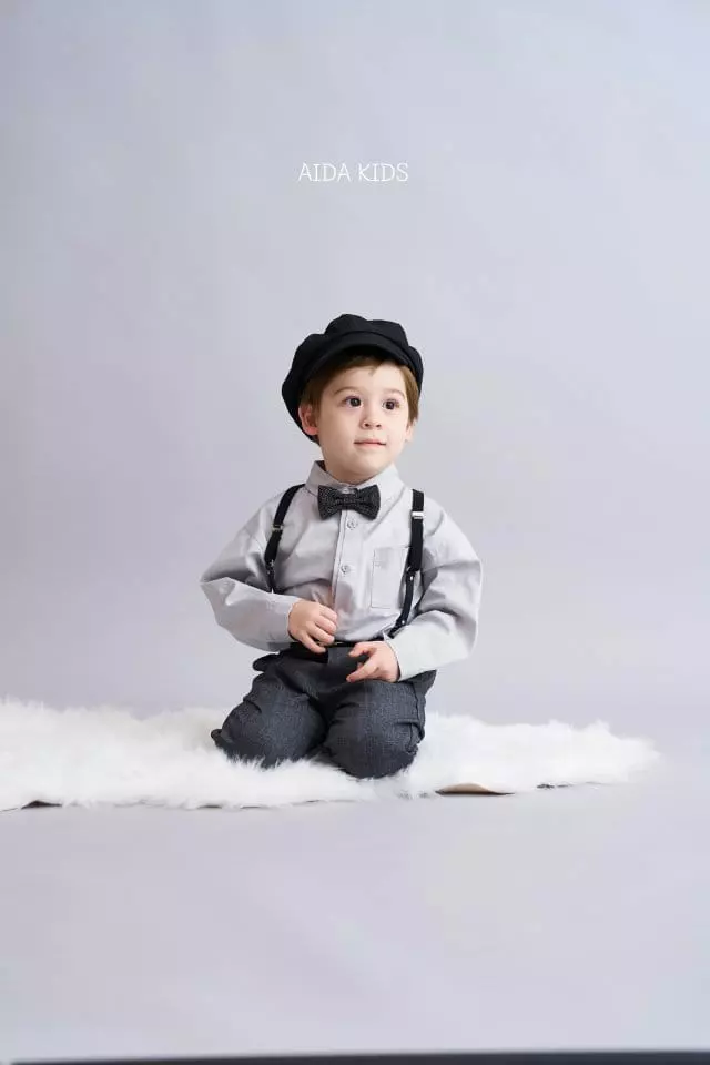 Aida - Korean Children Fashion - #childofig - Gray Shirt - 2