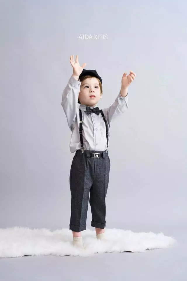 Aida - Korean Children Fashion - #childrensboutique - Gray Shirt - 3