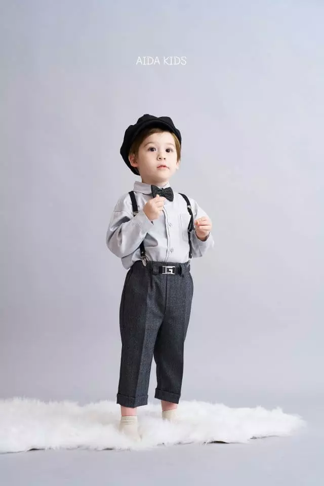 Aida - Korean Children Fashion - #childrensboutique - Gray Shirt - 4
