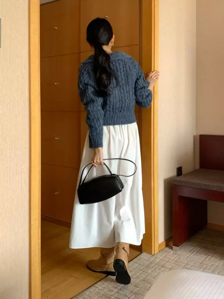 Atthismoment - Korean Women Fashion - #momslook - Kay Blap Knit Tee - 5