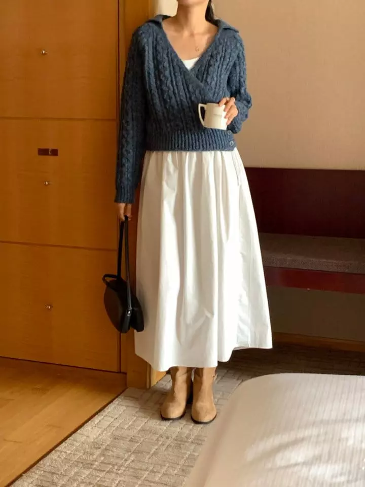 Atthismoment - Korean Women Fashion - #momslook - Kay Blap Knit Tee - 7