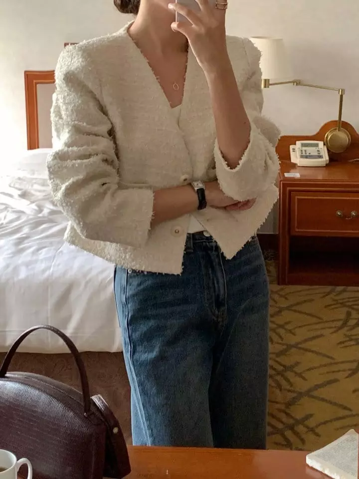 Atthismoment - Korean Women Fashion - #momslook - Hepburn Twid Jacket
