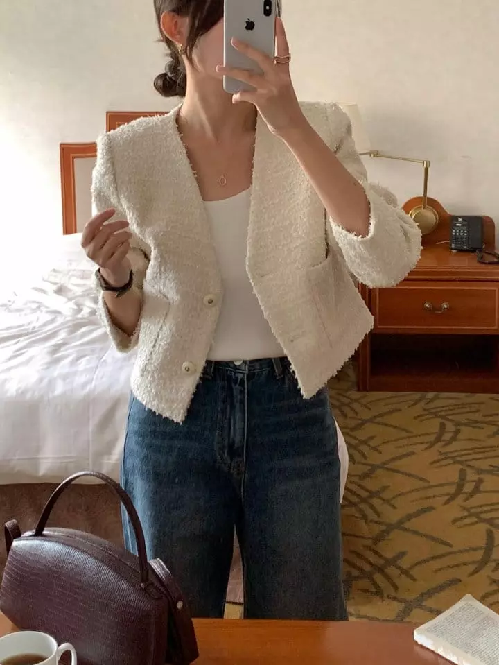 Atthismoment - Korean Women Fashion - #momslook - Hepburn Twid Jacket - 7