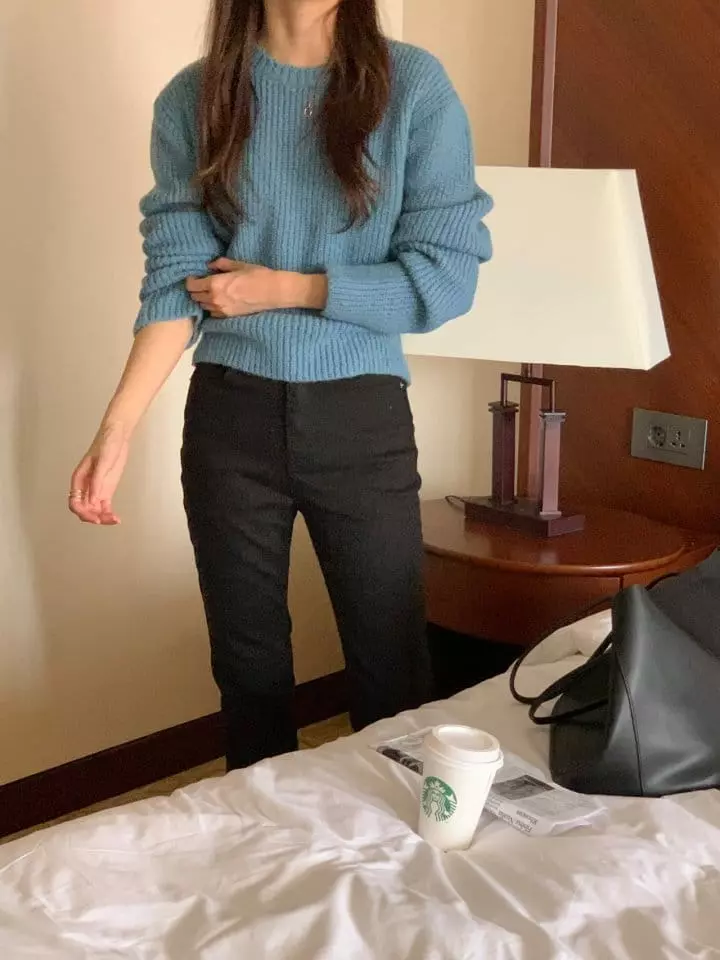 Atthismoment - Korean Women Fashion - #momslook - Back Button Knit Tee - 8