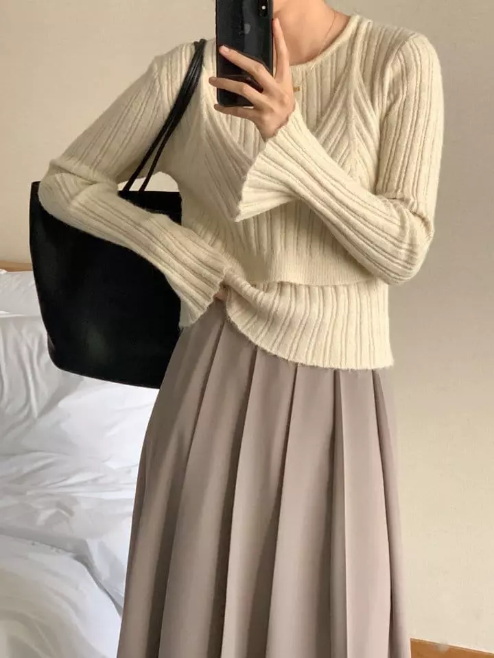 Atthismoment - Korean Women Fashion - #momslook - Layered Knit Tee - 11