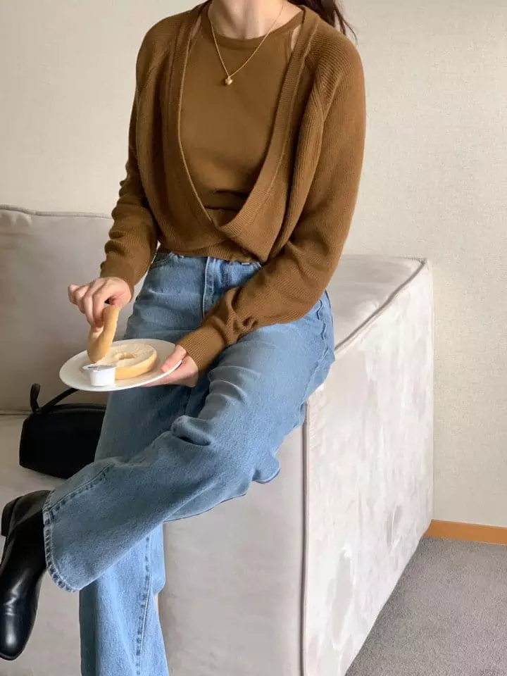 Atthismoment - Korean Women Fashion - #romanticstyle - Two Way Knit Tee - 6