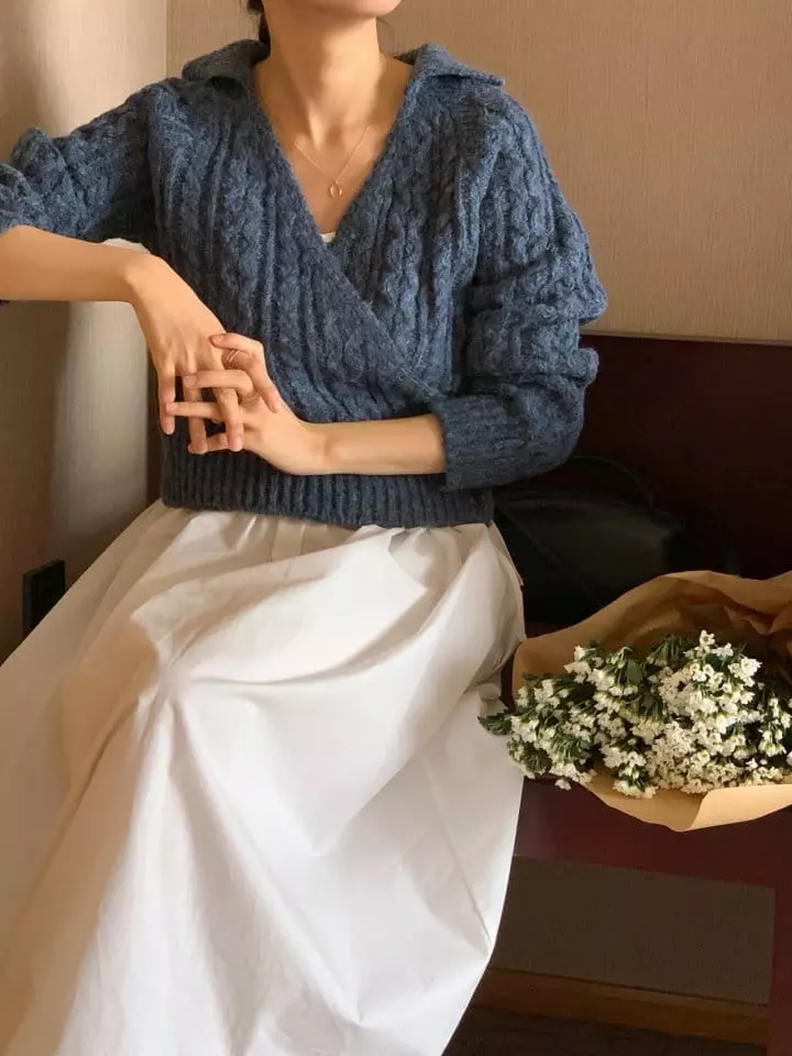 Atthismoment - Korean Women Fashion - #womensfashion - Kay Blap Knit Tee - 2