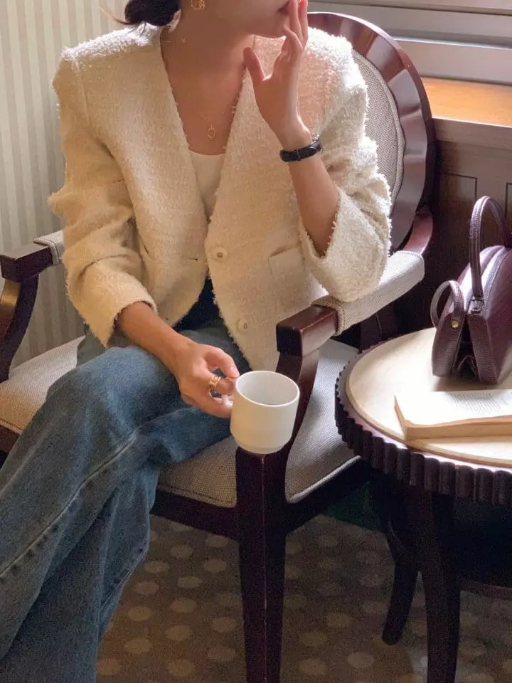 Atthismoment - Korean Women Fashion - #momslook - Hepburn Twid Jacket - 4