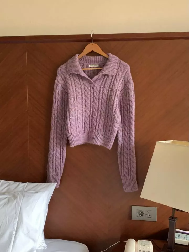 Atthismoment - Korean Women Fashion - #womensfashion - Twist Round Knit Tee - 11
