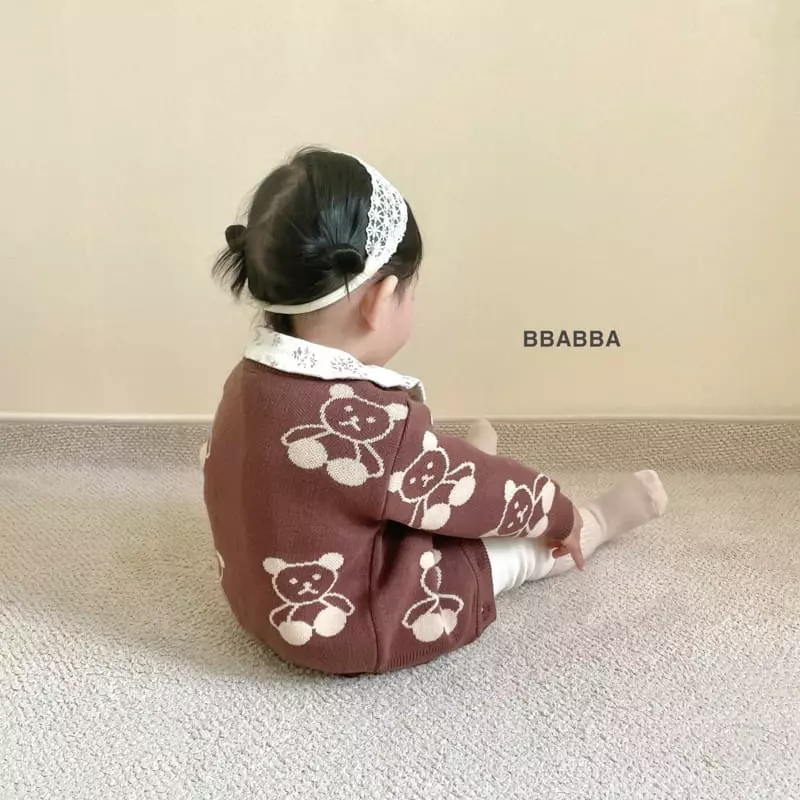 Bbabba - Korean Children Fashion - #childofig - Bear Knit Cardigan Kid - 4
