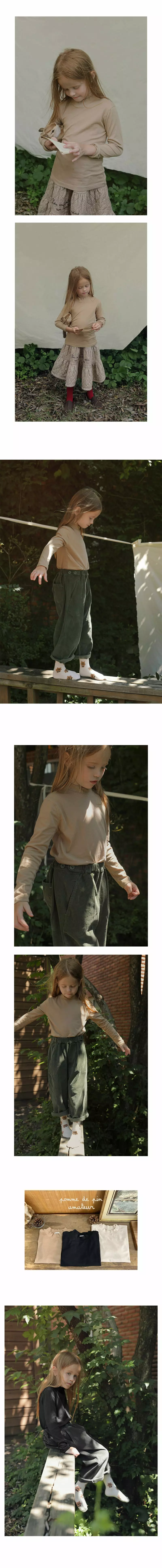 Bien A Bien - Korean Children Fashion - #stylishchildhood - Berc Mork Neck Tee - 2