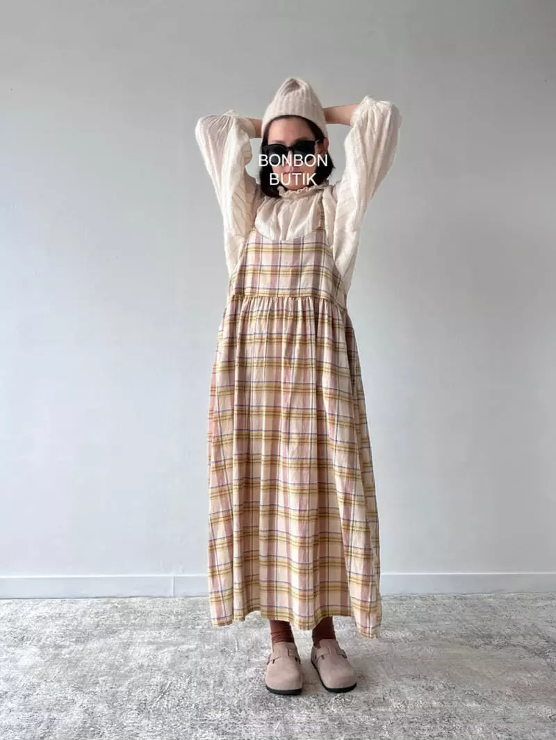 Bon Bon Butik - Korean Women Fashion - #momslook - Mom Check One-pece - 11