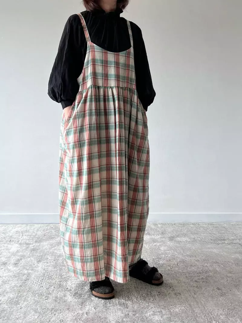 Bon Bon Butik - Korean Women Fashion - #shopsmall - Mom Check One-pece - 8