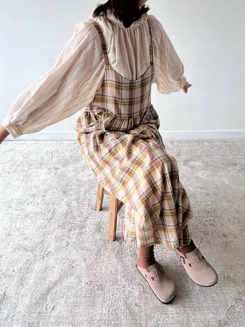 Bon Bon Butik - Korean Women Fashion - #vintageinspired - Mom Check One-pece - 3