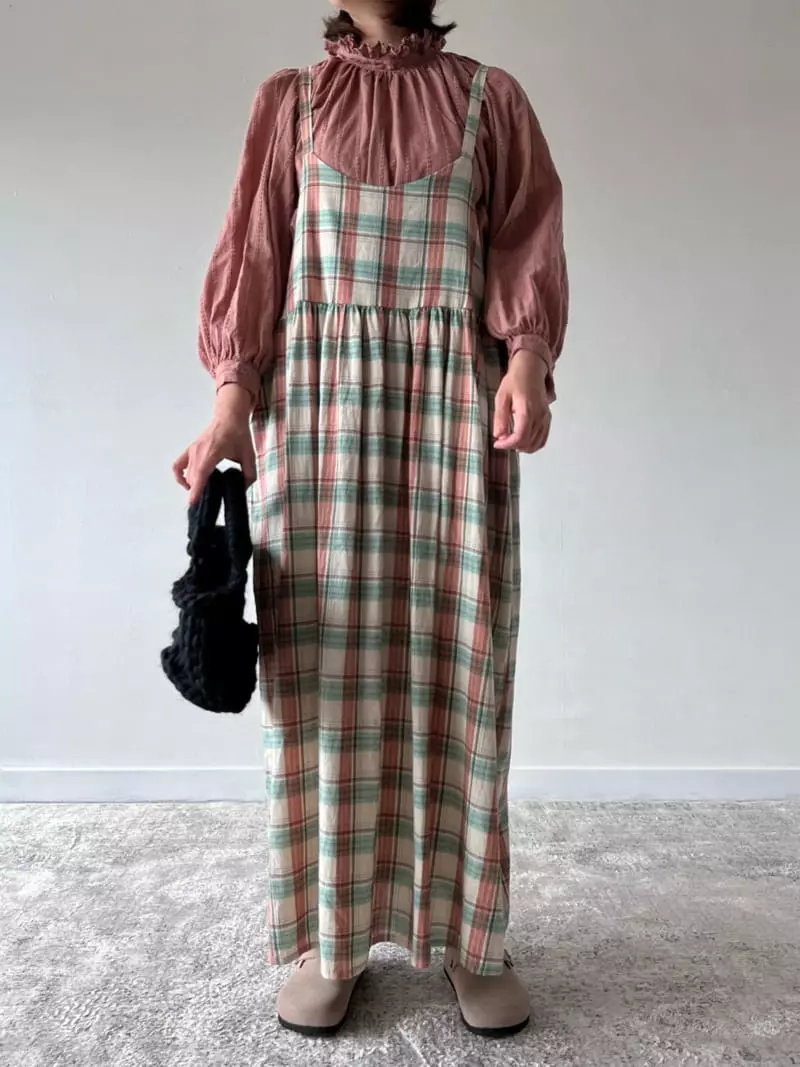 Bon Bon Butik - Korean Women Fashion - #womensfashion - Mom Check One-pece - 12