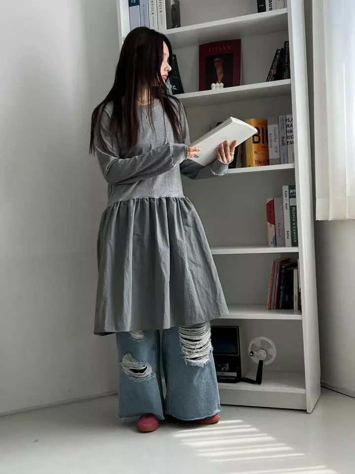 Bricklane - Korean Women Fashion - #momslook - Long Sleeve One-piece - 2