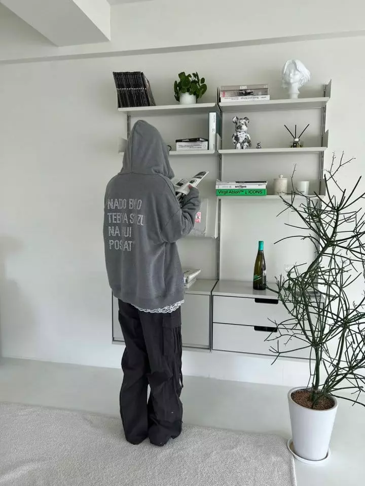 Bricklane - Korean Women Fashion - #momslook - Peace Hoody Jumper - 11