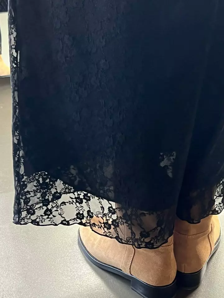 Bricklane - Korean Women Fashion - #restrostyle - Terry Lace Long Skirt - 10