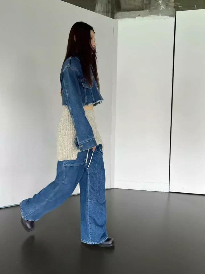 Bricklane - Korean Women Fashion - #thelittlethings - Big Pocket String Denim Pants - 7