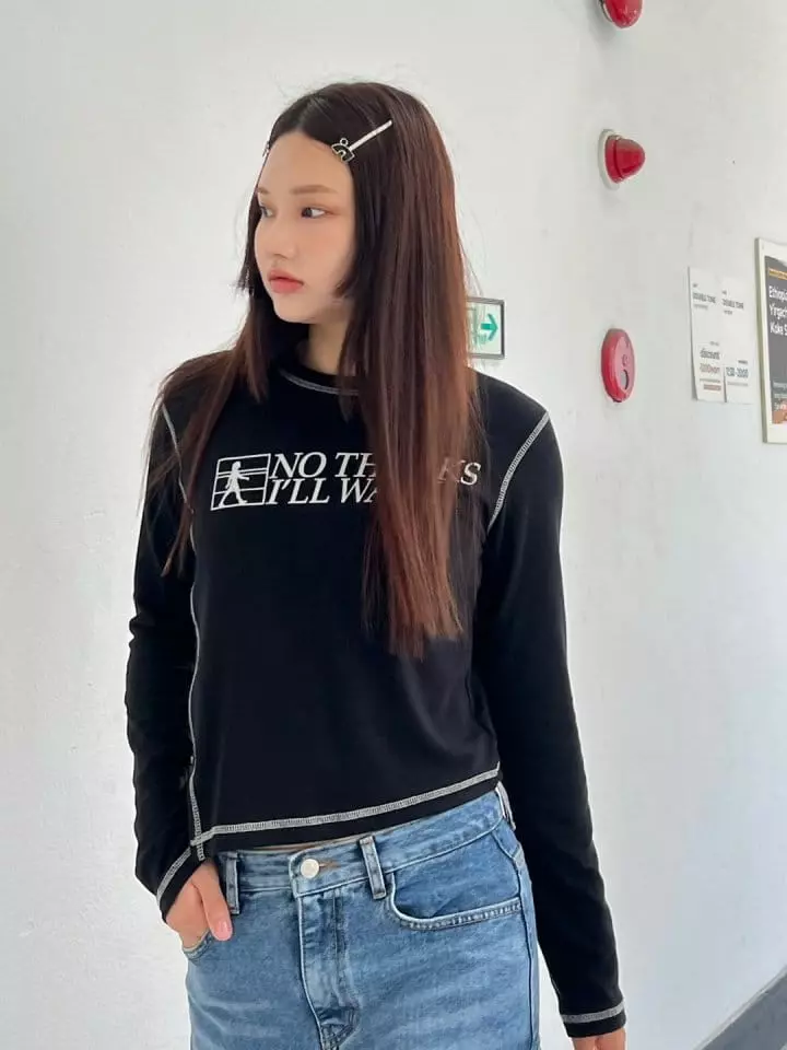 Bricklane - Korean Women Fashion - #vintagekidsstyle - NO Thnaks Tee - 3