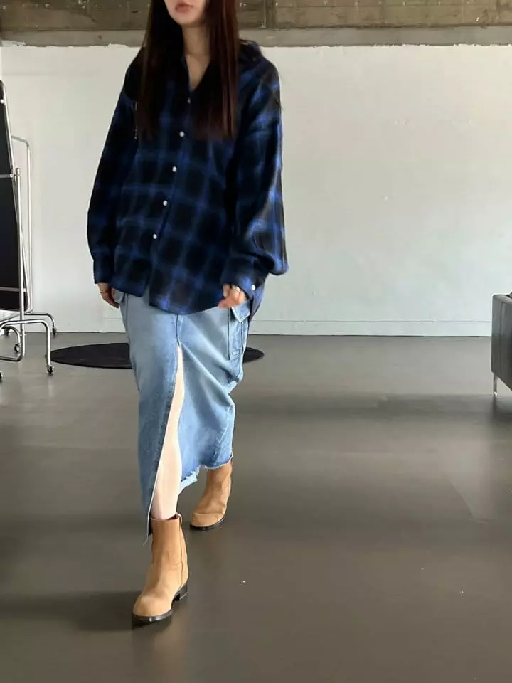 Bricklane - Korean Women Fashion - #momslook - Tatan Check Shirt - 4