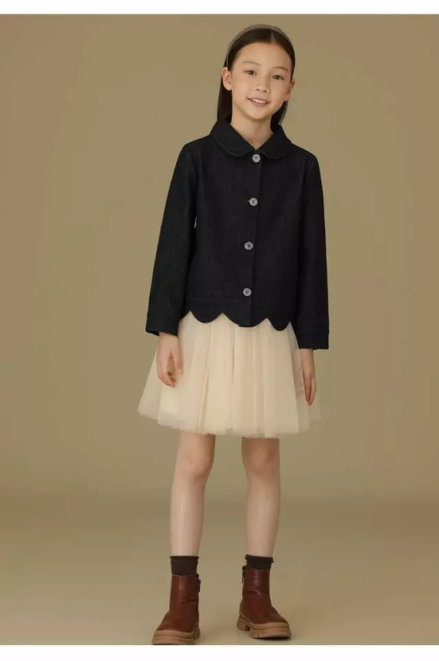 Ciel De Maman - Korean Children Fashion - #childofig - Doll Neck Washing Denim Jacket - 7