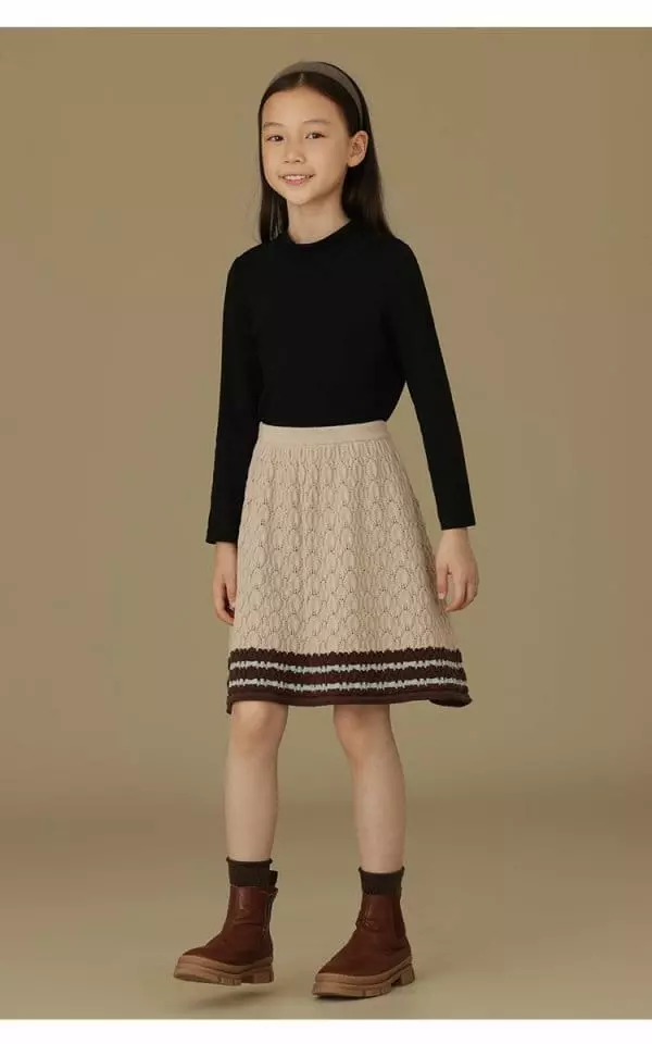 Ciel De Maman - Korean Children Fashion - #childofig - Knit A Line Skirt - 2