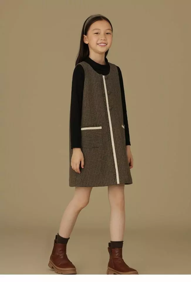 Ciel De Maman - Korean Children Fashion - #childrensboutique - Wool Pocket One-piece - 6