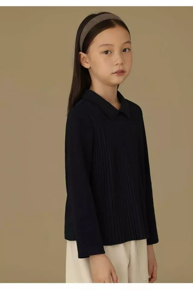 Ciel De Maman - Korean Children Fashion - #childrensboutique - Knit Pleats Tee - 9