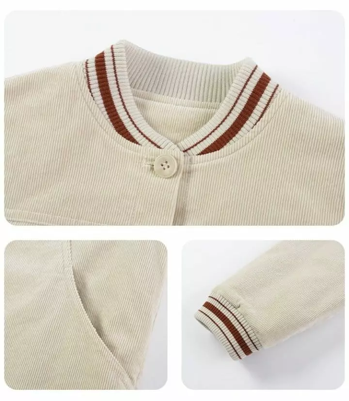 Ciel De Maman - Korean Children Fashion - #fashionkids - Corduroy Baseball Jumper - 10