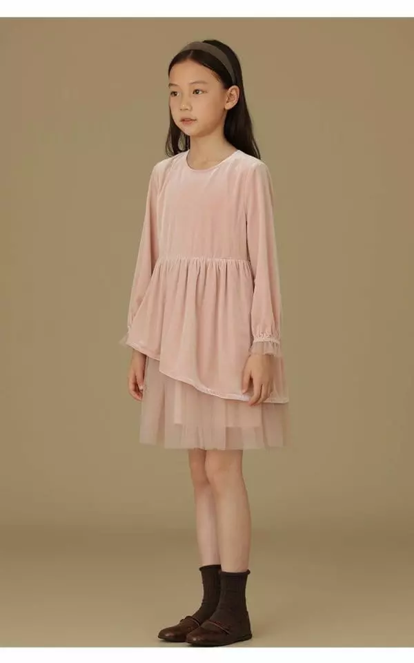Ciel De Maman - Korean Children Fashion - #fashionkids - Unbal Velvet One-piece - 3