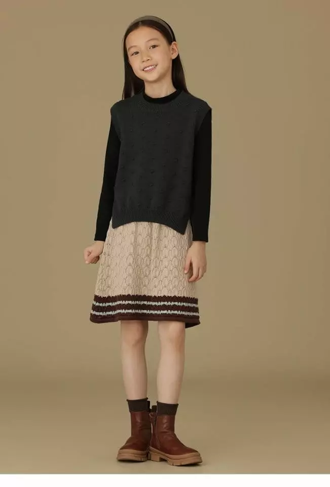 Ciel De Maman - Korean Children Fashion - #fashionkids - Knit A Line Skirt - 6