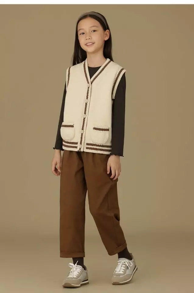 Ciel De Maman - Korean Children Fashion - #kidsshorts - V Neck Vest - 4