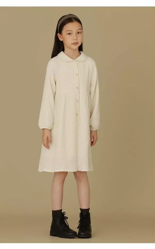 Ciel De Maman - Korean Children Fashion - #kidzfashiontrend - Texture Half Open One-piece - 2