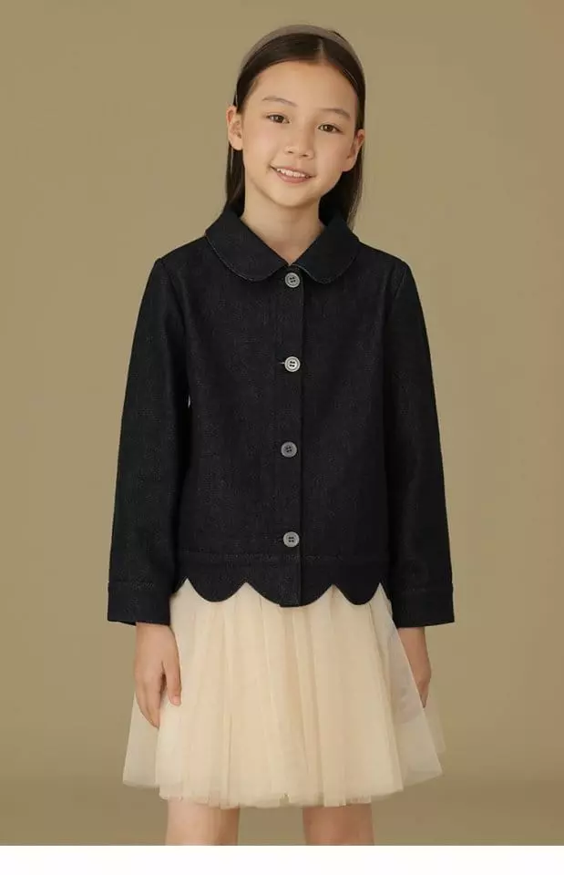 Ciel De Maman - Korean Children Fashion - #kidzfashiontrend - Doll Neck Washing Denim Jacket