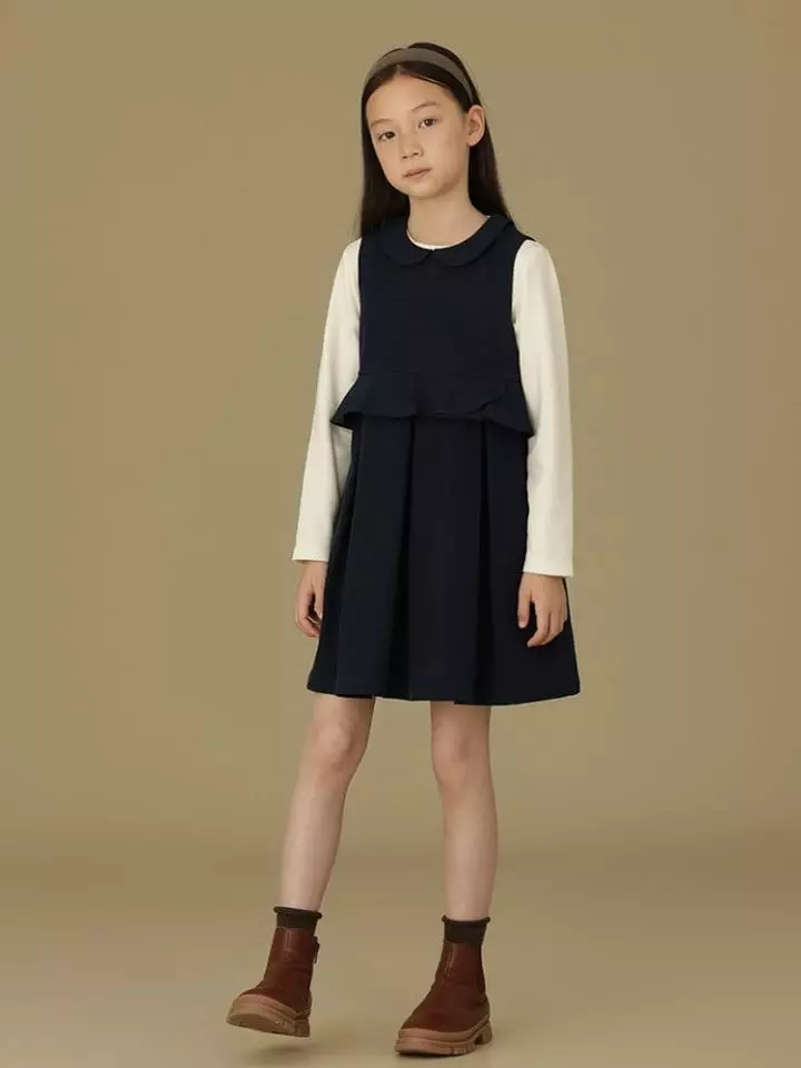Ciel De Maman - Korean Children Fashion - #minifashionista - Doll Neck Twill One-piece - 8