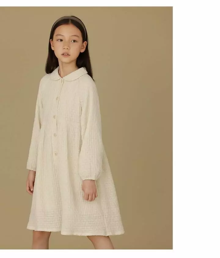 Ciel De Maman - Korean Children Fashion - #prettylittlegirls - Texture Half Open One-piece - 7