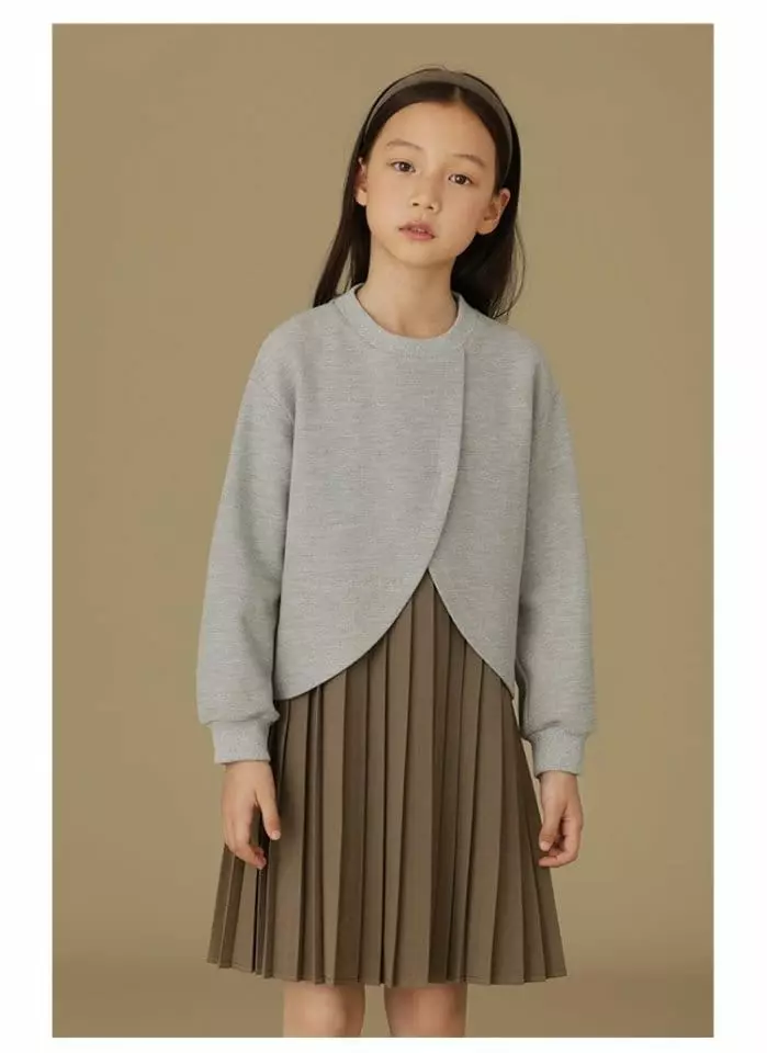 Ciel De Maman - Korean Children Fashion - #minifashionista - Cross Crop Sweatshirt - 4