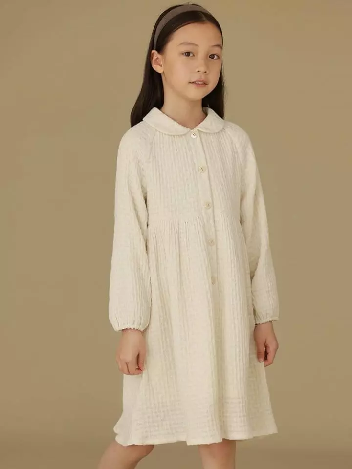 Ciel De Maman - Korean Children Fashion - #stylishchildhood - Texture Half Open One-piece - 10