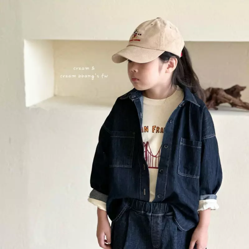 Cream Bbang - Korean Children Fashion - #designkidswear - Trend Denim Shirt - 2