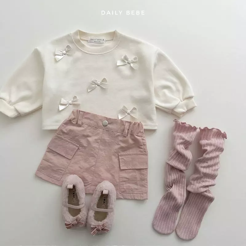Daily Bebe - Korean Children Fashion - #kidsstore - Ribbon Crop Sweatshirt - 3