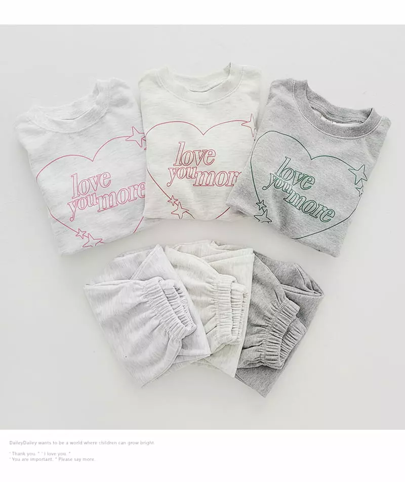 Daily Daily - Korean Children Fashion - #childrensboutique - Heart Shiny Top Bottom Set - 11