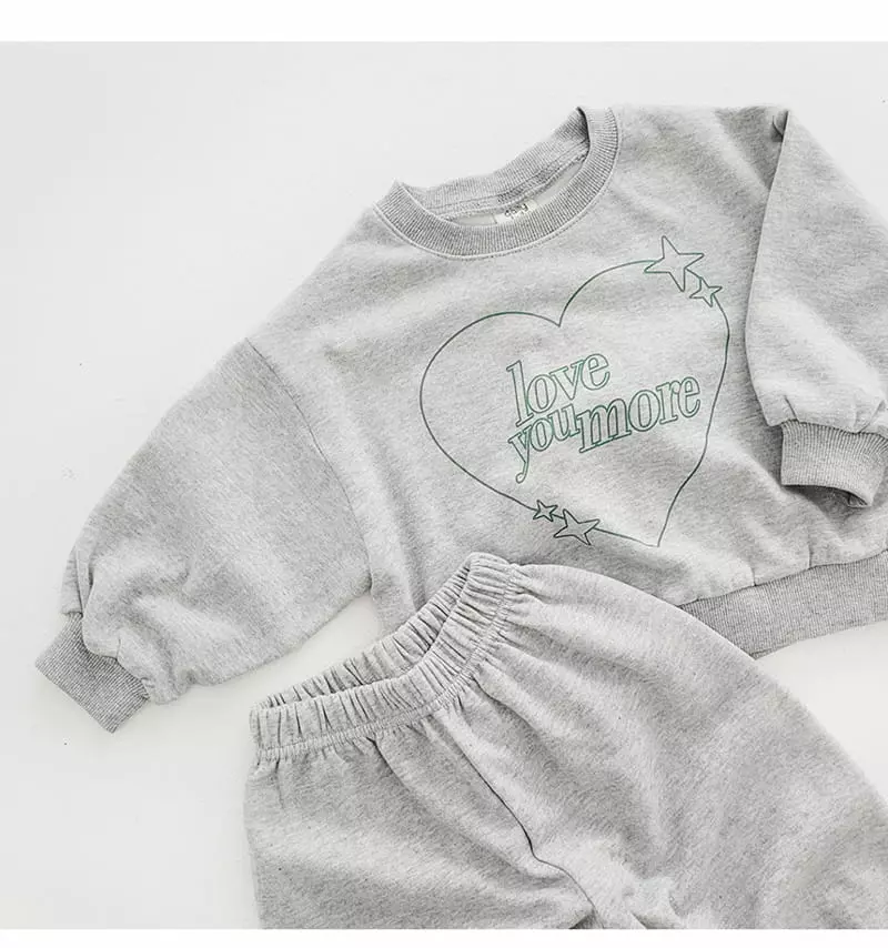 Daily Daily - Korean Children Fashion - #designkidswear - Heart Shiny Top Bottom Set - 12