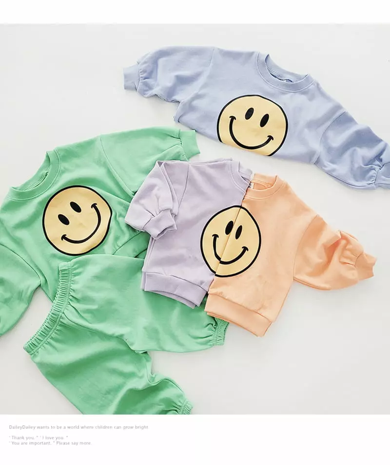 Daily Daily - Korean Children Fashion - #discoveringself - Big Happy Top Bottom Set - 11