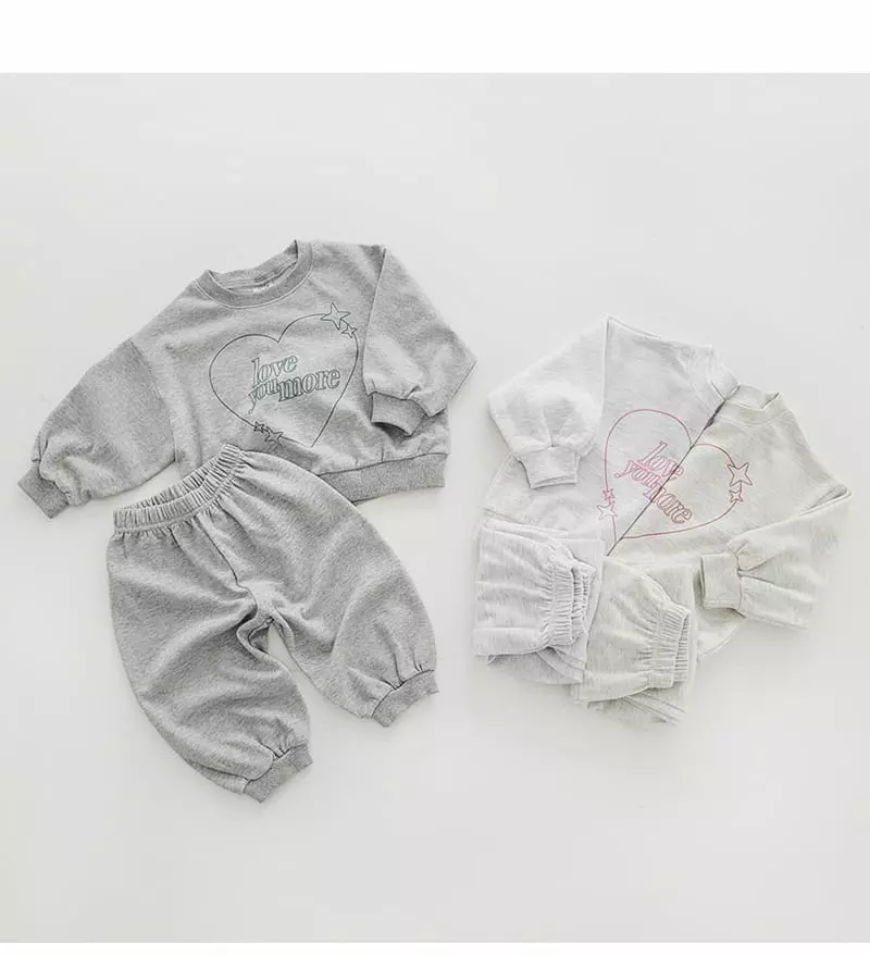 Daily Daily - Korean Children Fashion - #prettylittlegirls - Heart Shiny Top Bottom Set - 6