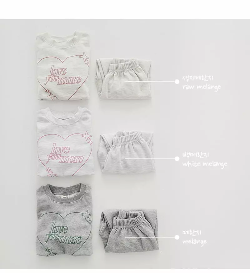 Daily Daily - Korean Children Fashion - #stylishchildhood - Heart Shiny Top Bottom Set - 9
