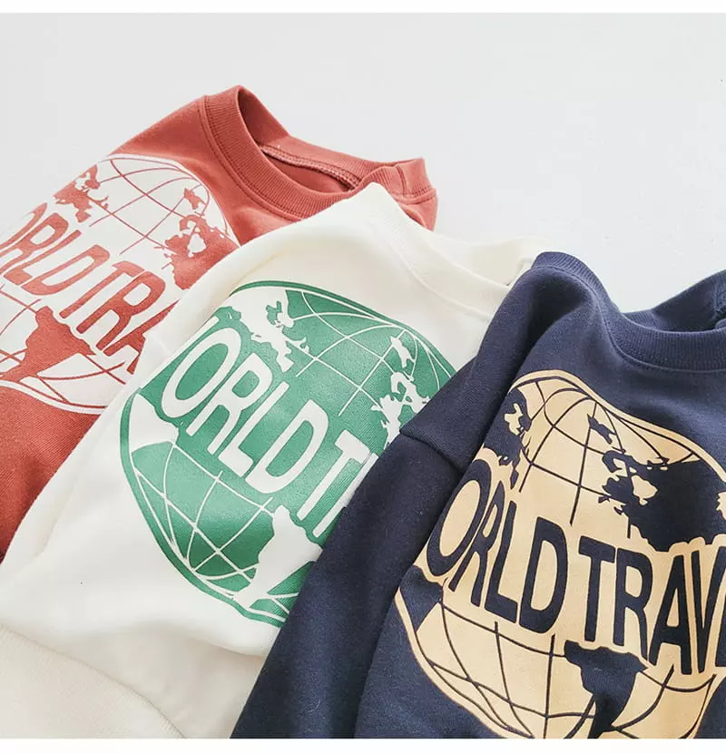 Daily Daily - Korean Children Fashion - #toddlerclothing - World Travel Top Bottom Set - 7