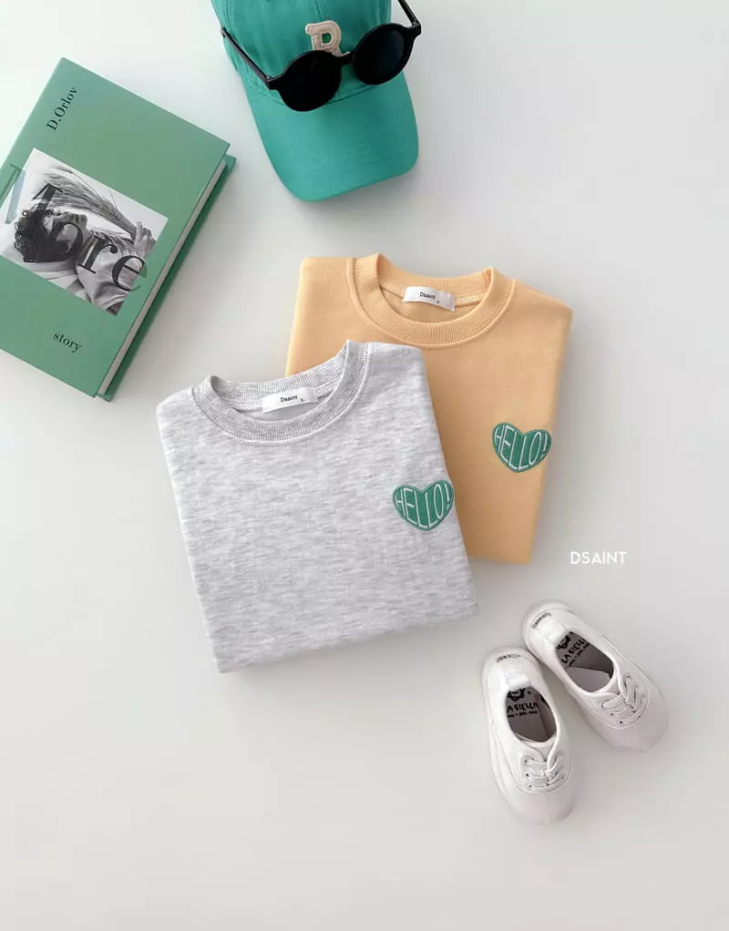 Dsaint - Korean Children Fashion - #kidsstore - Hello Heart Embroidery Sweatshirt - 6