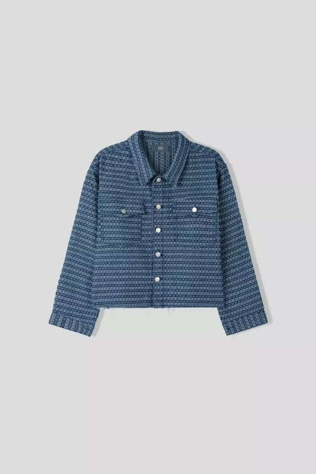 Earn - Korean Women Fashion - #vintageinspired - Chec Denim Jacket - 3