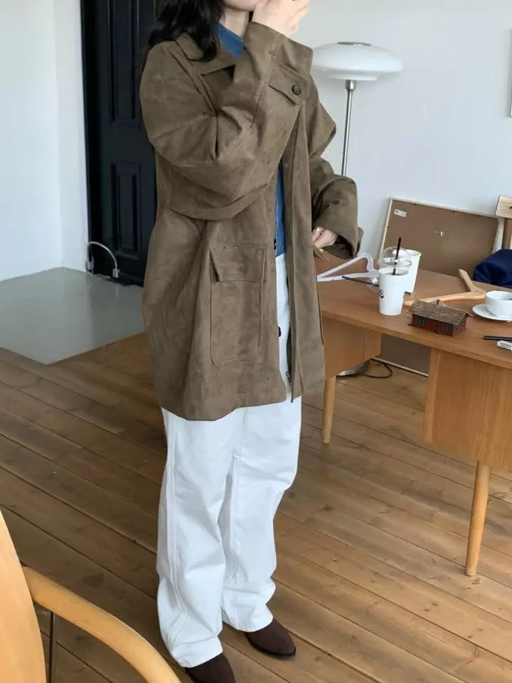 Enten - Korean Women Fashion - #momslook - Suede Half Jacket - 3